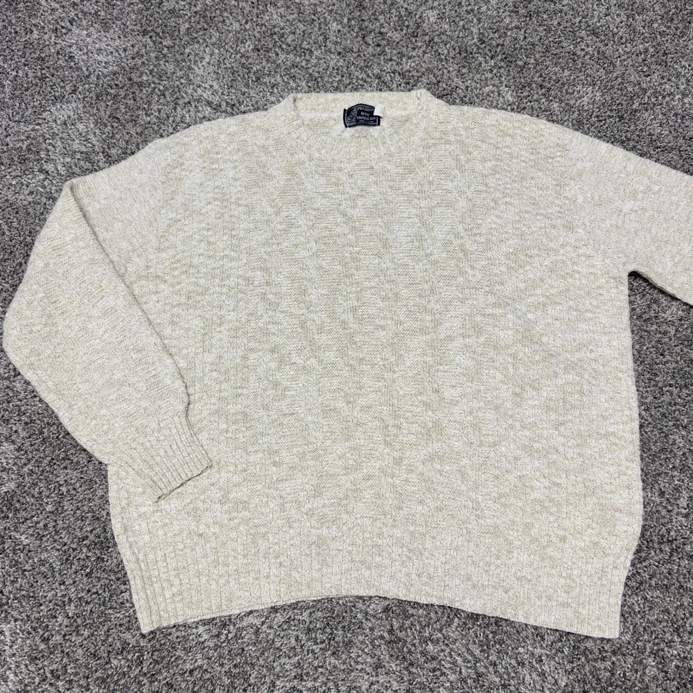 Vintage Peconic Bay Traders Sweater XL Cream Beige Knit Crewneck Grandpa Core